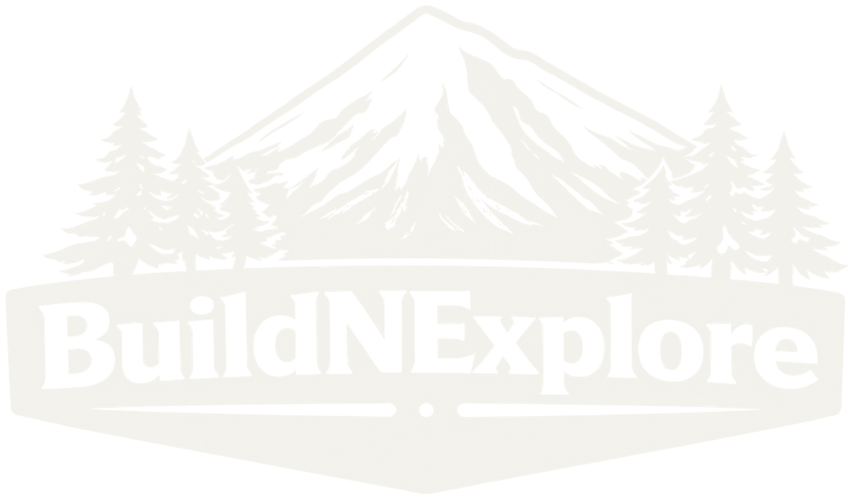 BuildNExplore mountain and trees logo
